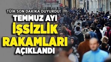 SON DAKİKA HABERİ: Temmuz ayı işsizlik rakamları açıklandı
